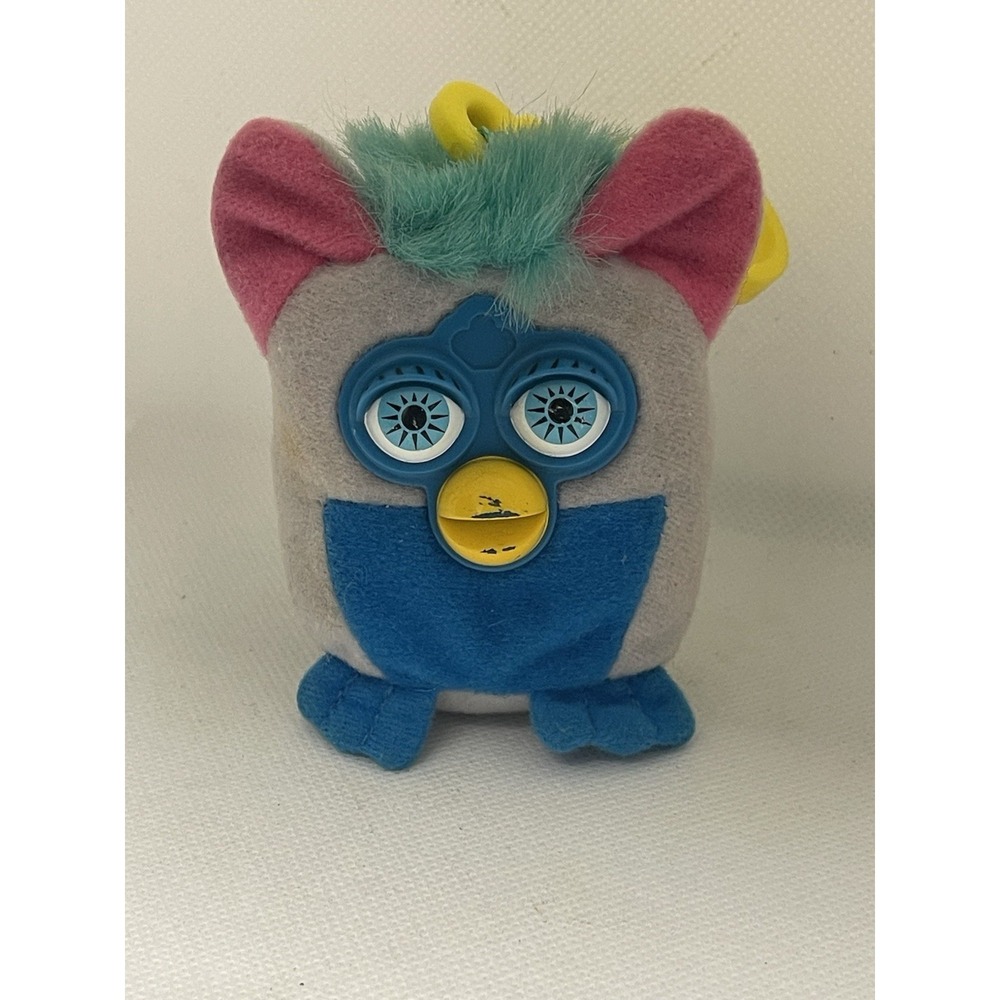 McDonald's Kids Meal Grey & Teal Furby PLUSH 2000 Clip-On